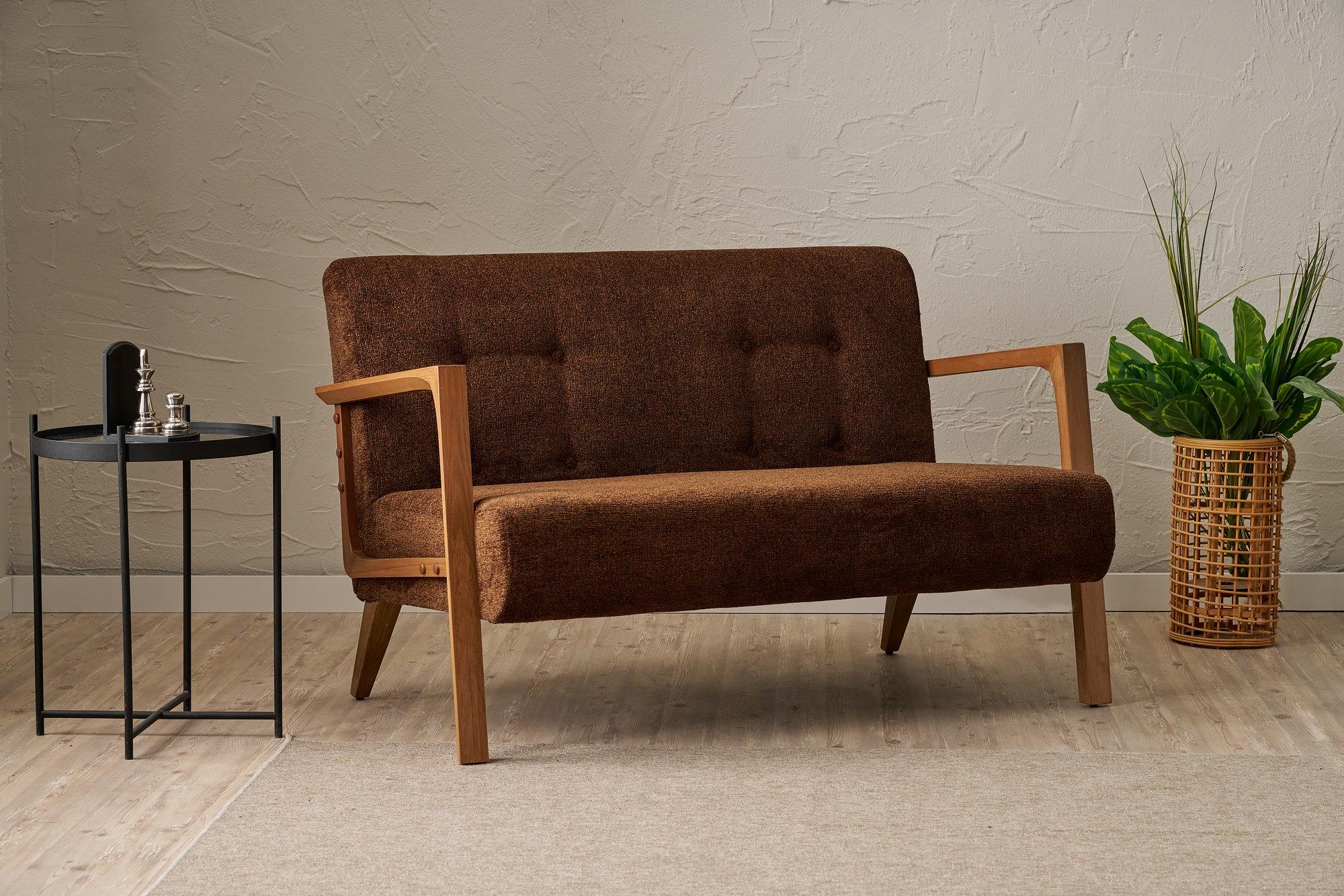 Kemer Sofa Holzfurnier Braun 0
