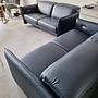 2x Sofa 2,5-Sitzer Leder Dunkelblau 3