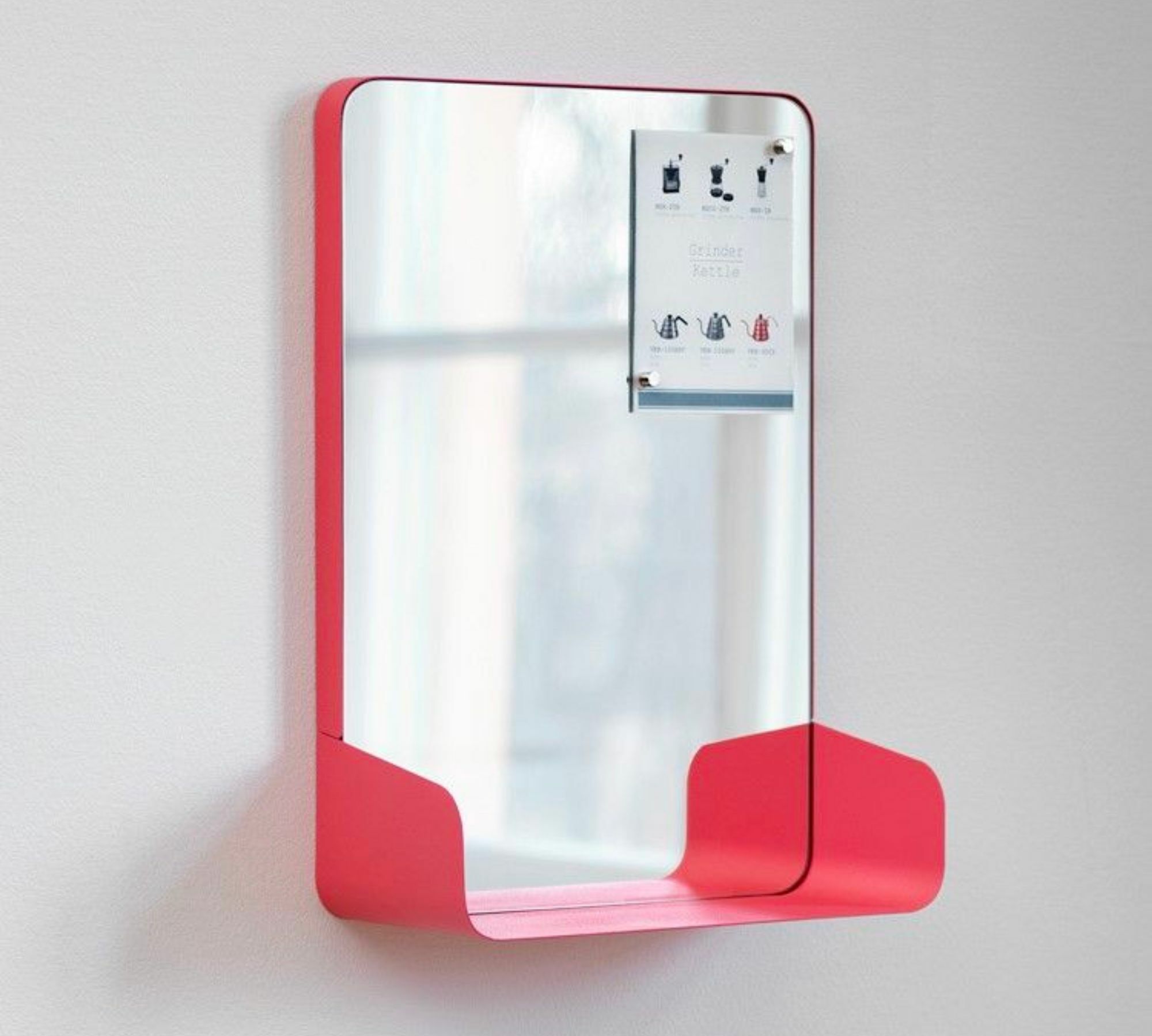 Shelf Magnetischer Spiegel mit Ablage Metall Weiß 2