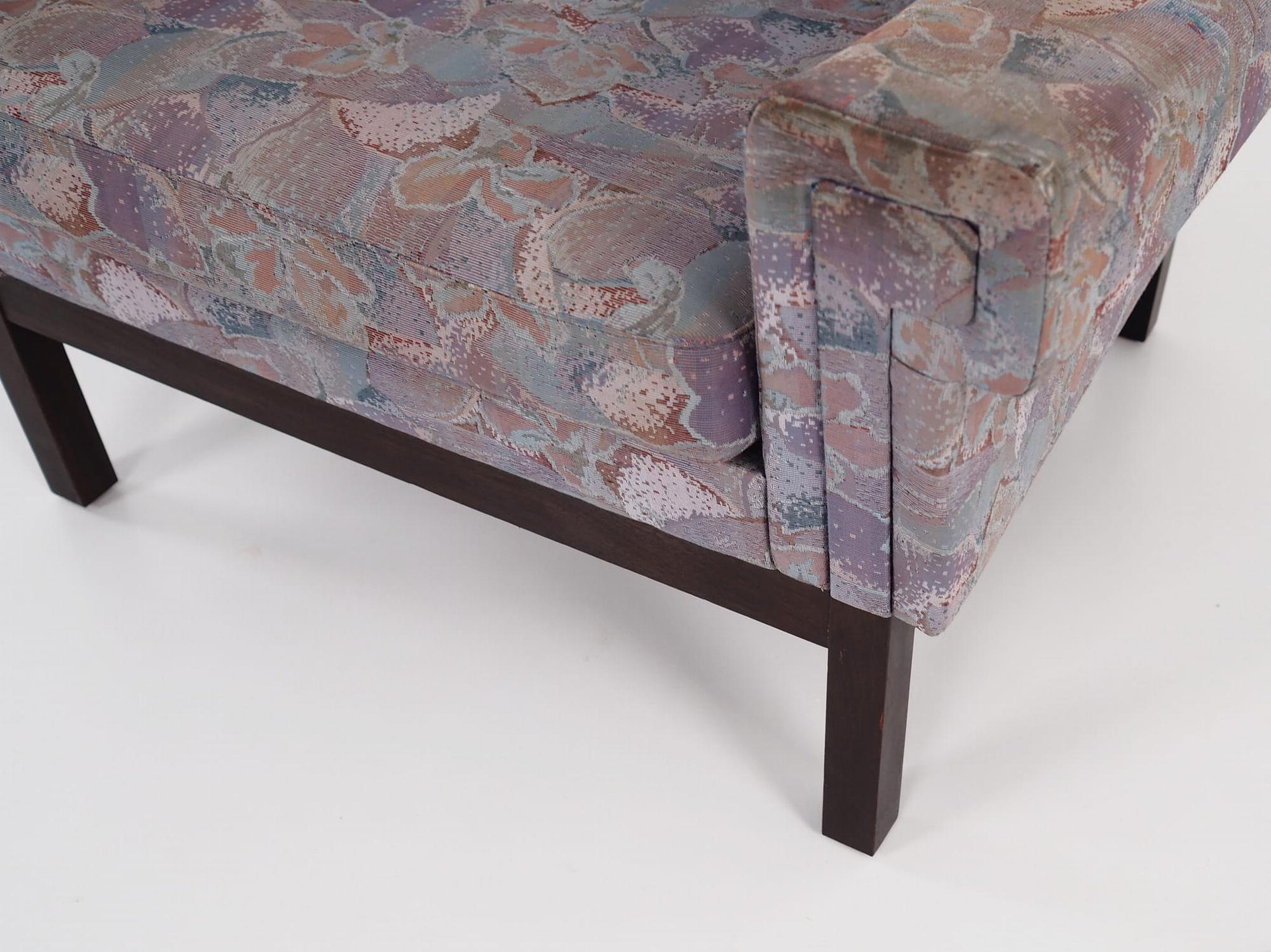 Vintage armchair beech wood textile violet 1960s 13