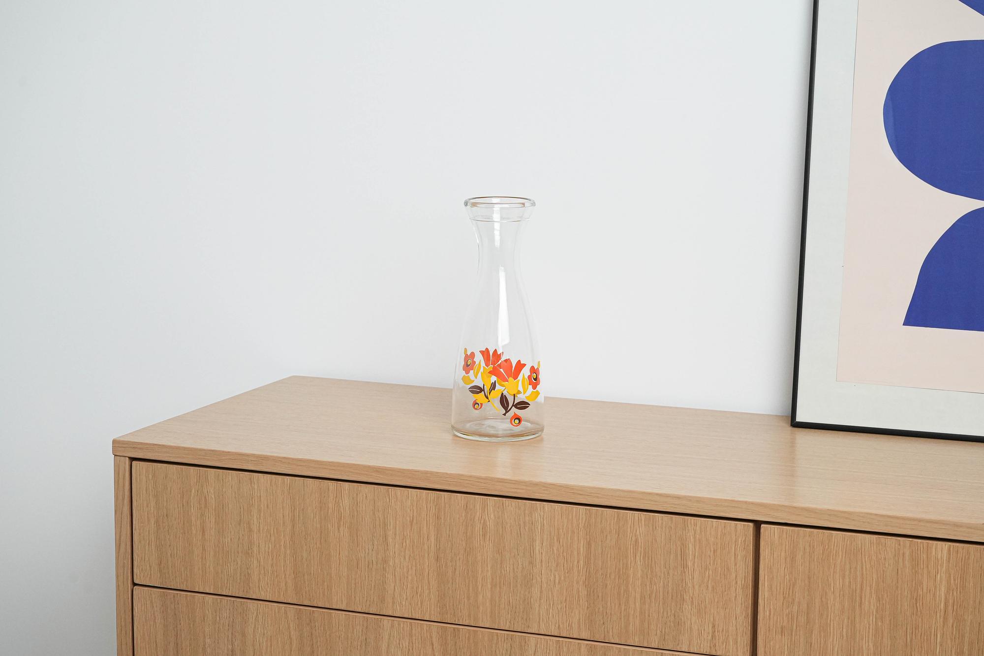 Glass carafe Red 1970s 1