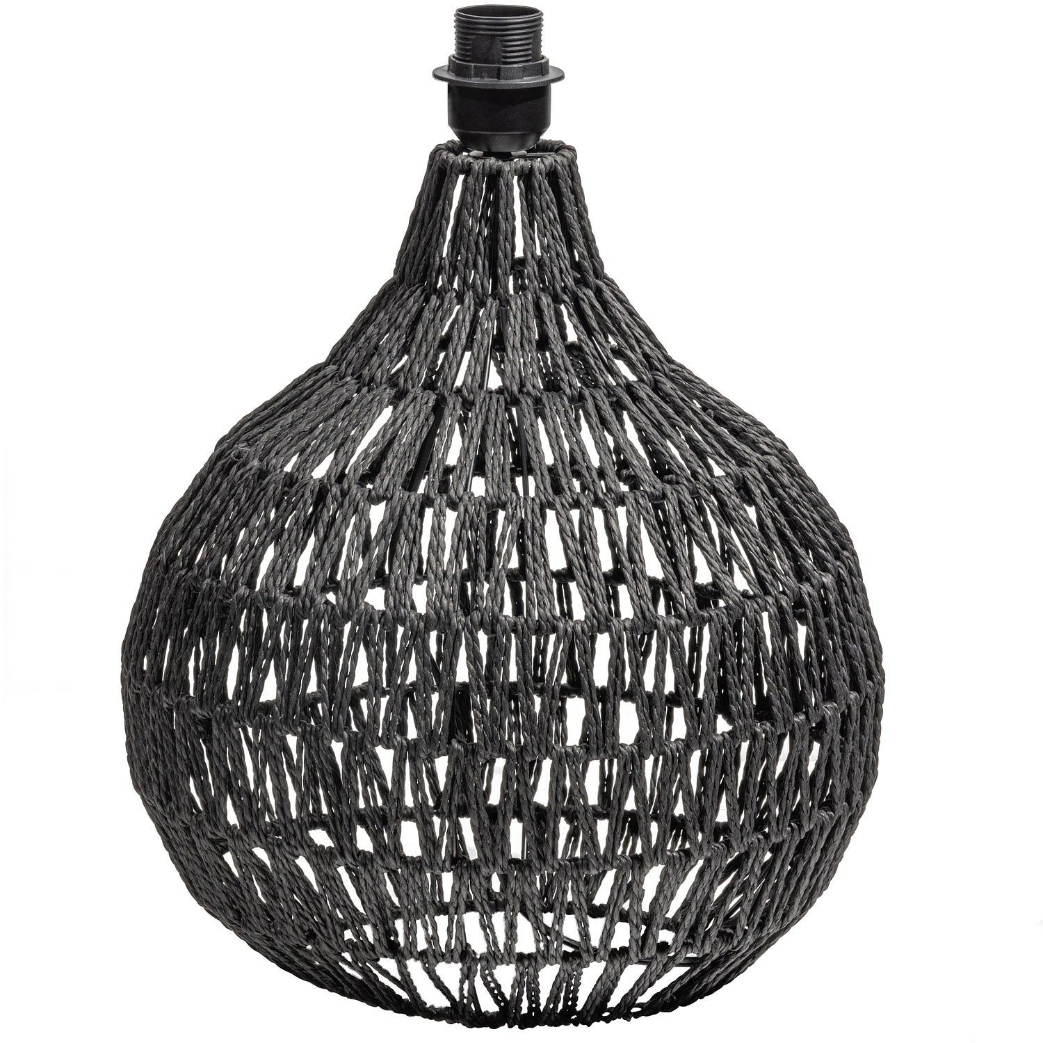 MACY Tischlampenfuß Rattanoptik Schwarz 0