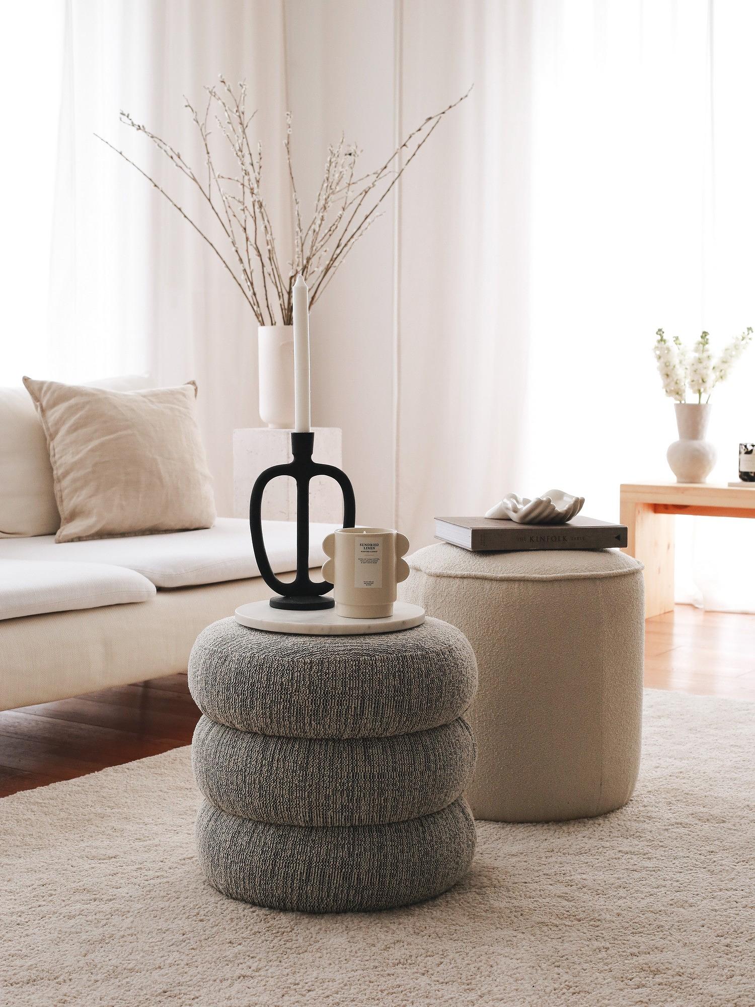 Boum Pouf Teddy-Stoff Grau 3