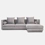 MALMO Corner sofa 3-seater Velour Silver 1