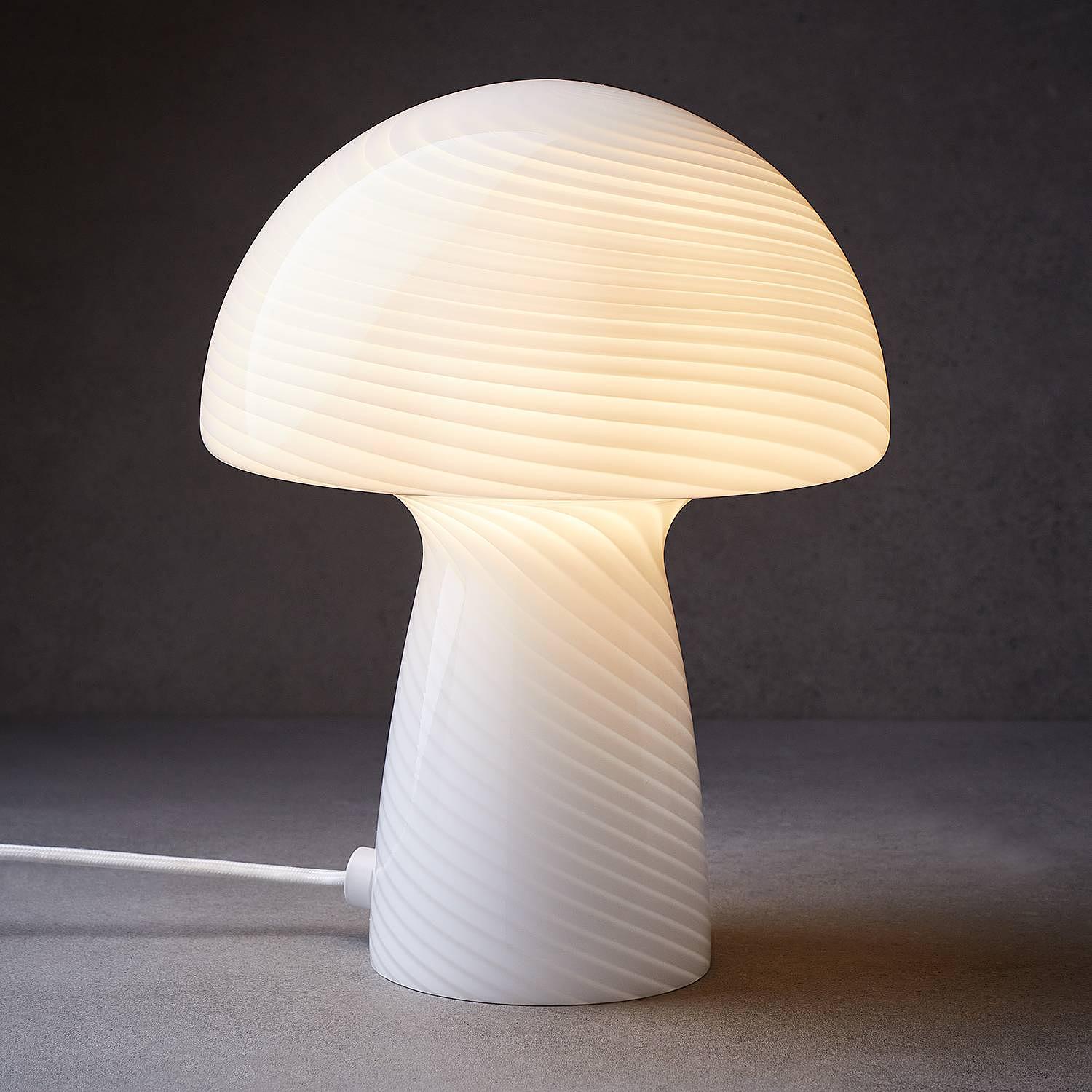 FUNGI TOWN Tischleuchte Farbglas Weiß 1