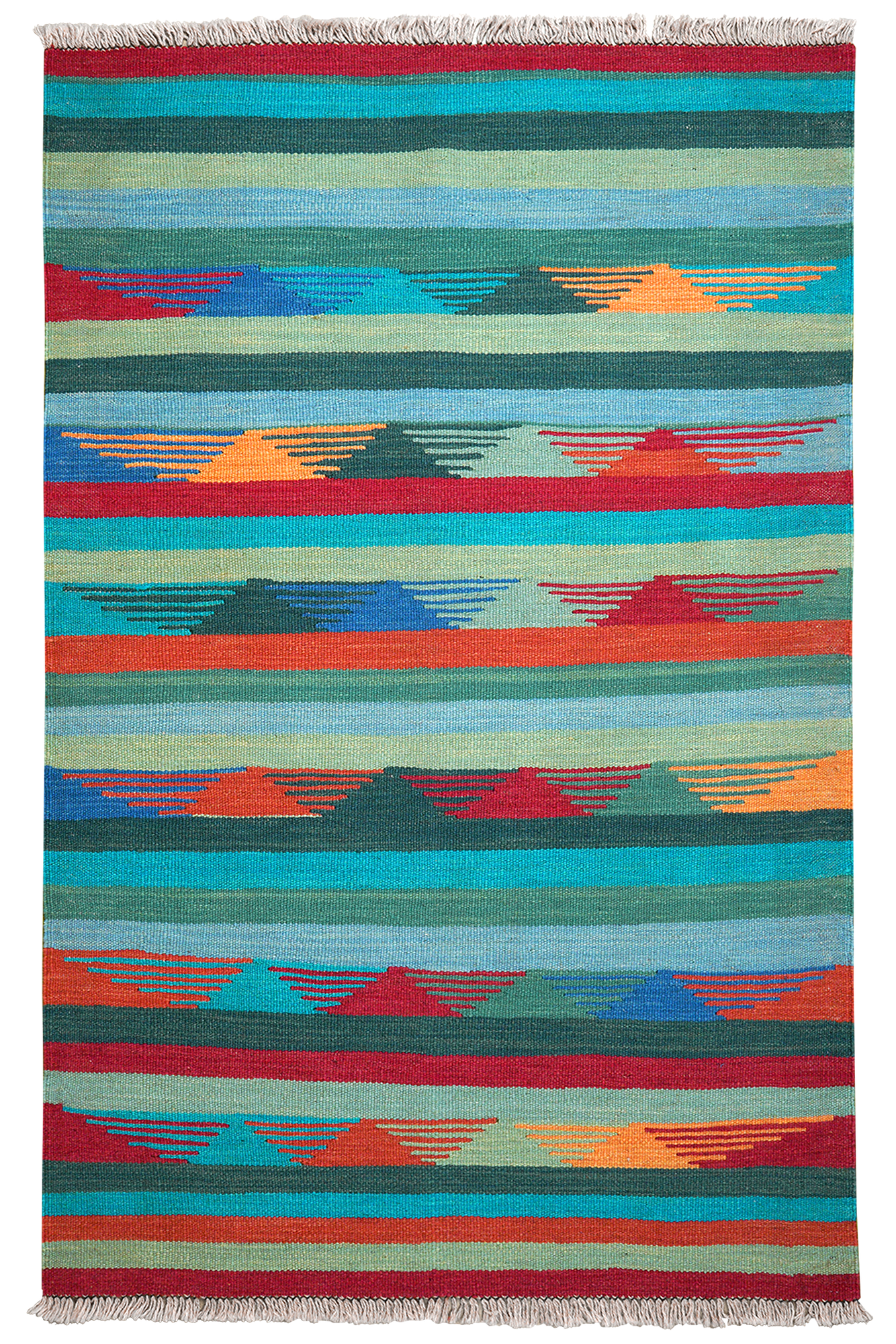 Kilim Gashgai Teppich Blau 0