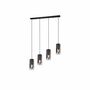 Pendant light 4-light glass metal black 3