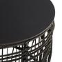 Arles Round Stool-Table Rattan Wood Black 4