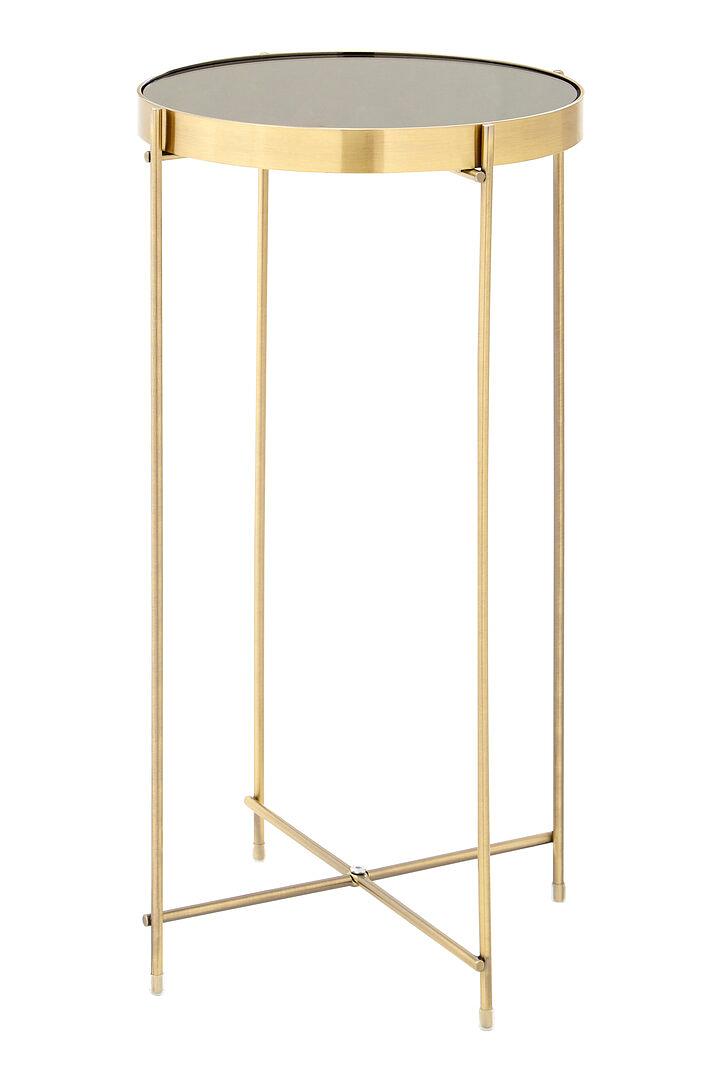 Allure Tavolino Rotondo Metallo Specchio Nero Oro 0