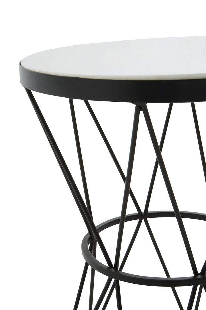 Shalimar Round Side Table Marble Metal 7