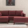 Bella Sofa Récamiere Links mit Hocker Rot 1