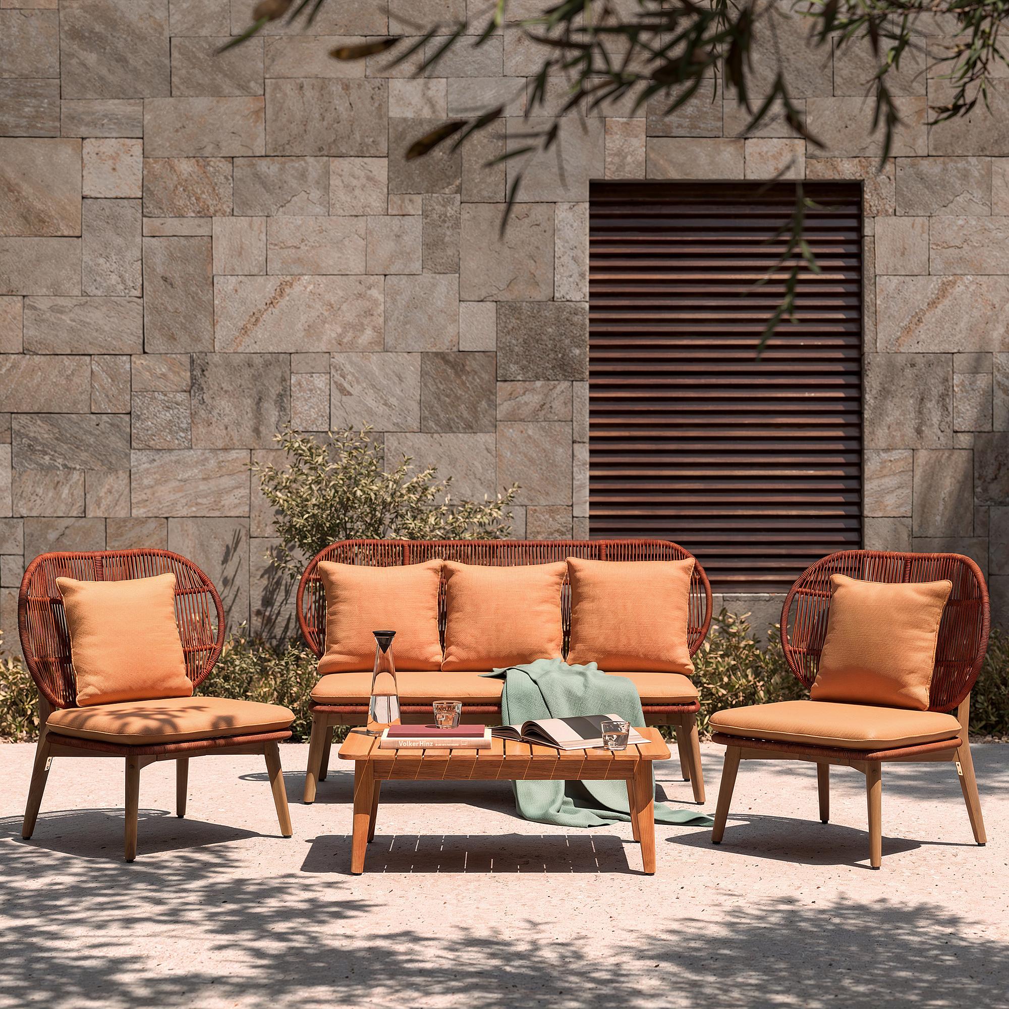 Lasia Gartensessel Akazienholz Polyester 1