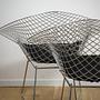 Bertoia Diamond Chair Silver with black cushion 6