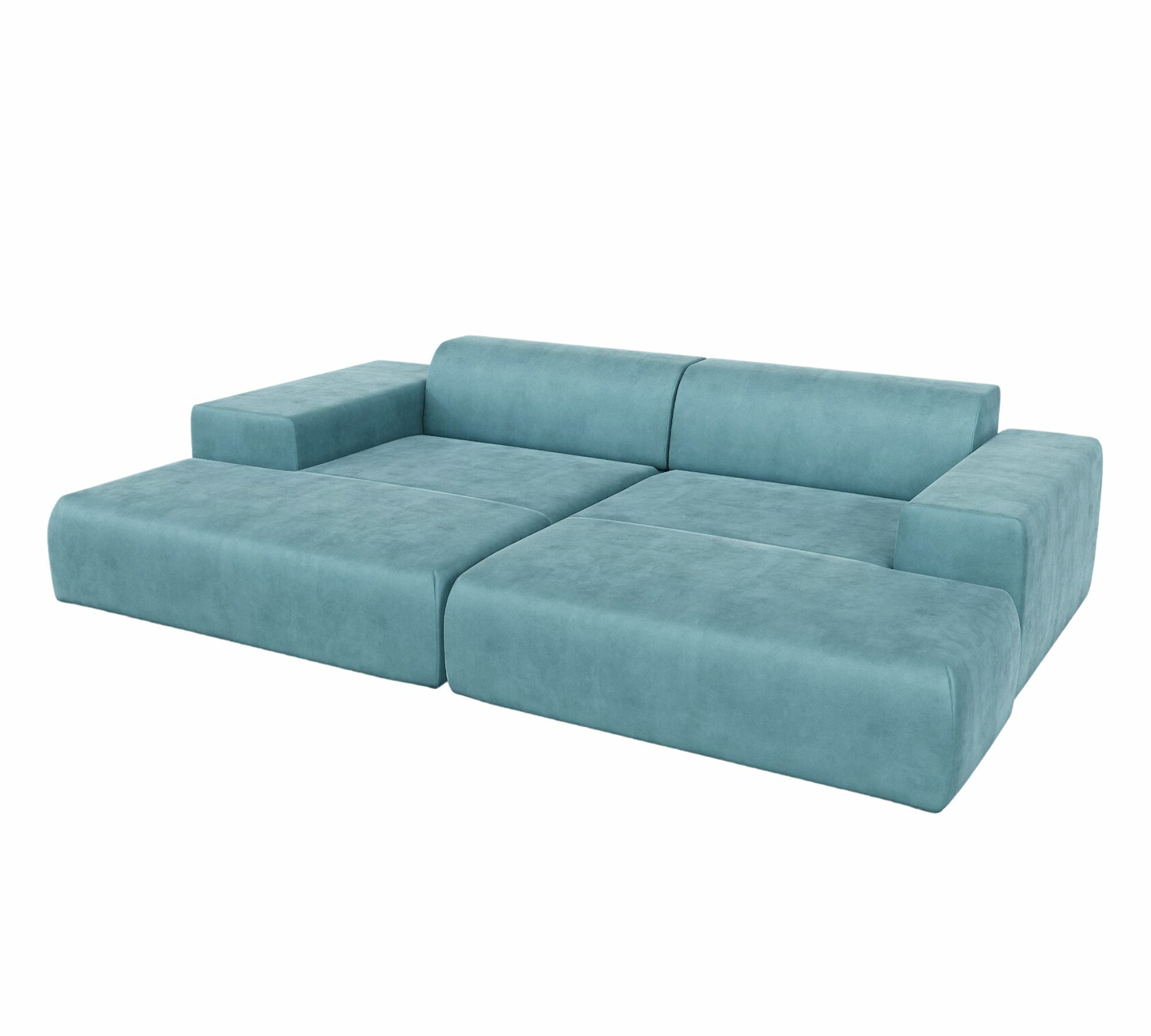 Pyllow 3-Sitzer Sofa Samt Pastellblau 0