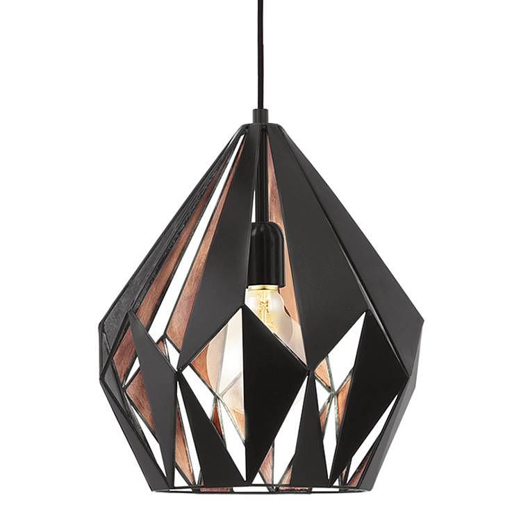 Pendant lamp Carlton I Steel Black Copper 0