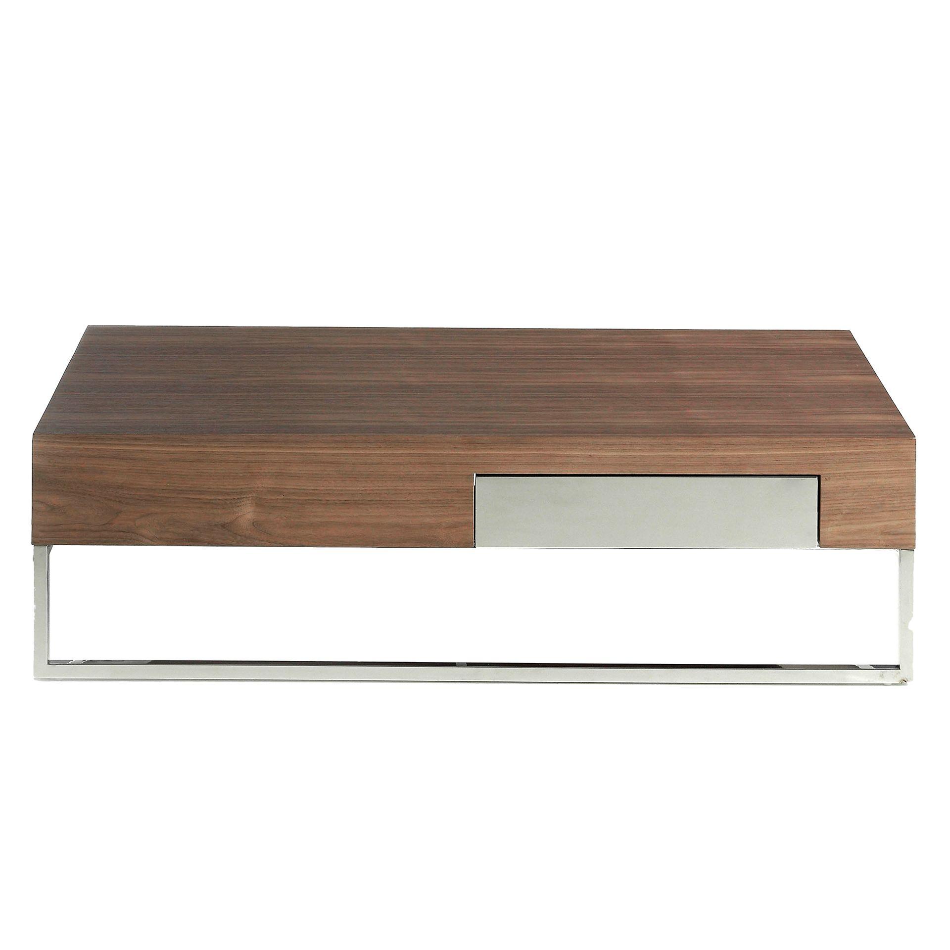 Coffee table walnut steel 1
