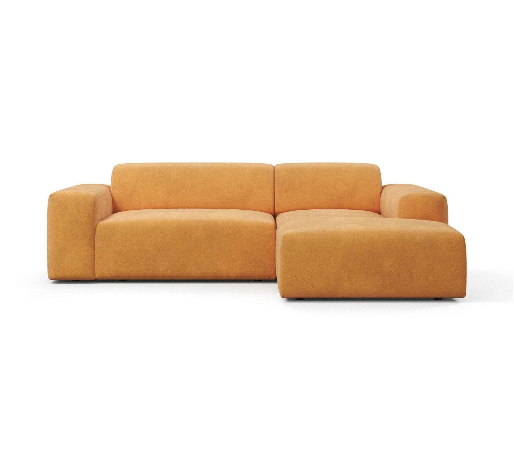 Karen Sofa 2-Sitzer Récamiere Rechts Samt Senf 1