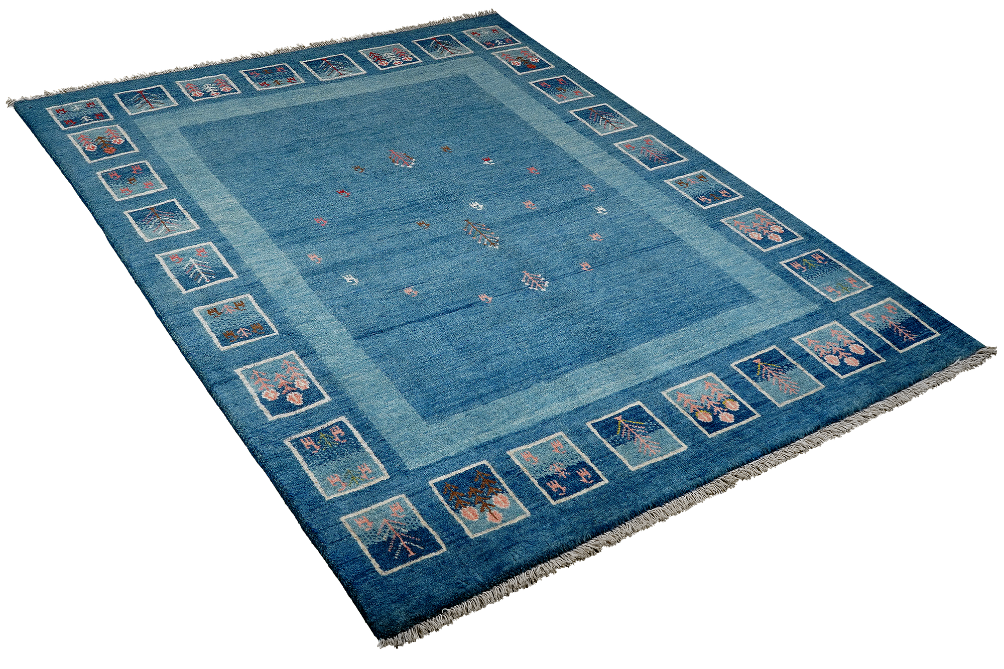 Rizbaf Gabbeh-Teppich Wolle Blau 1