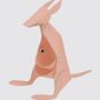 Känguru Schreibtischhelfer aus 100% Recyceltem Leder Pink 2