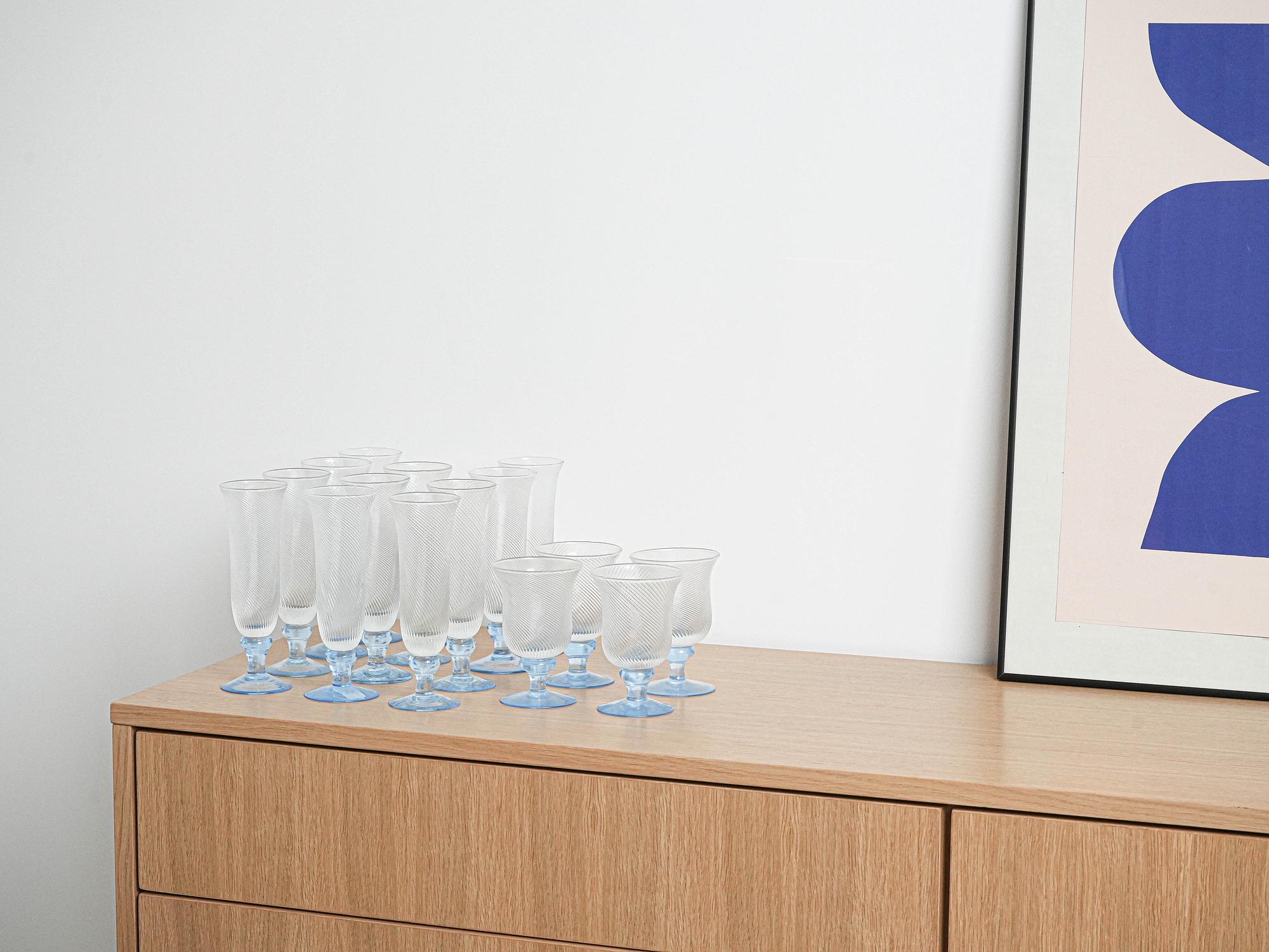 Glasbecher-Set Transparent 1970er Jahre 1