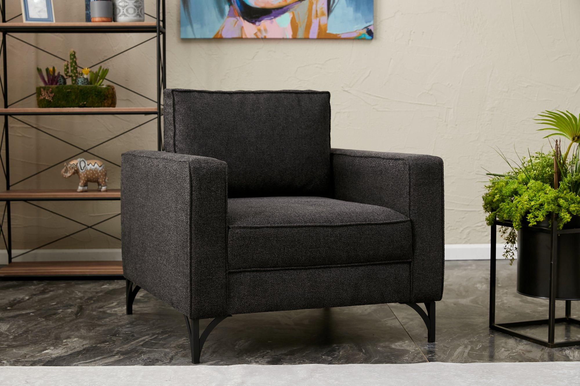 Lima armchair anthracite with black legs 0