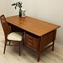 Teak-Schreibtisch Holzfurnier 1970er Jahre  4