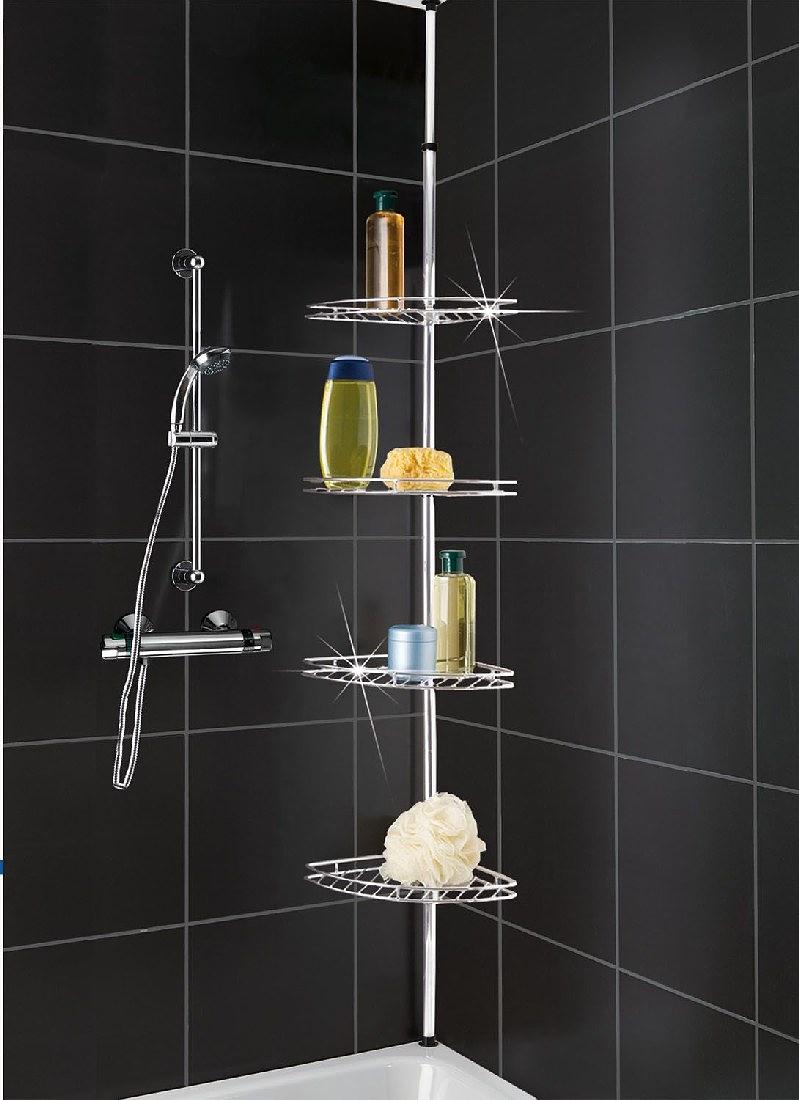 Duscheck-Regal Höhenverstellbar Edelstahl Silber 1