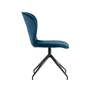 2x Upholstered chair velvet iron blue 4