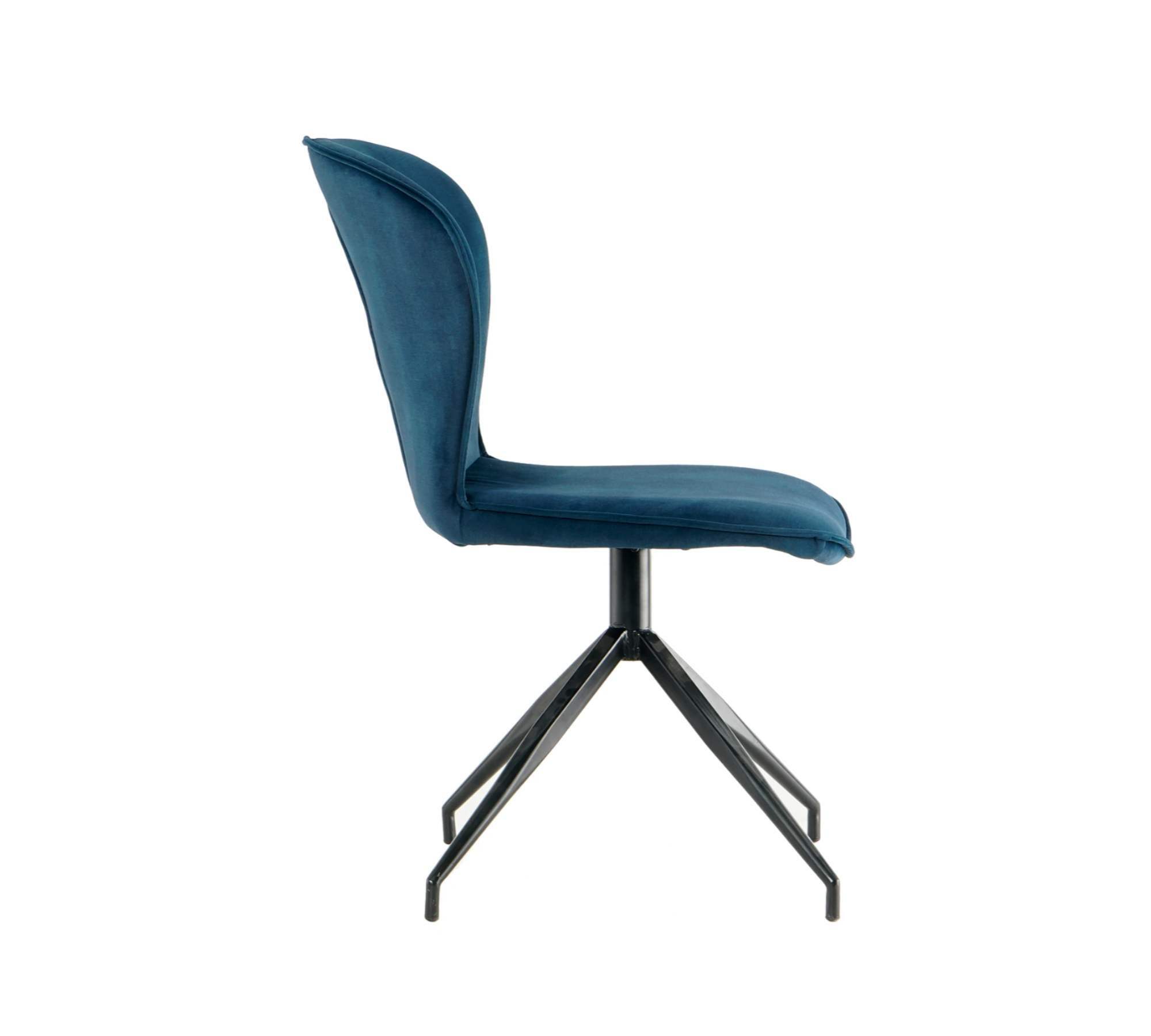 2x Upholstered chair velvet iron blue 4