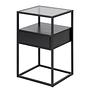 Keable Nightstand Glass Metal Black 1