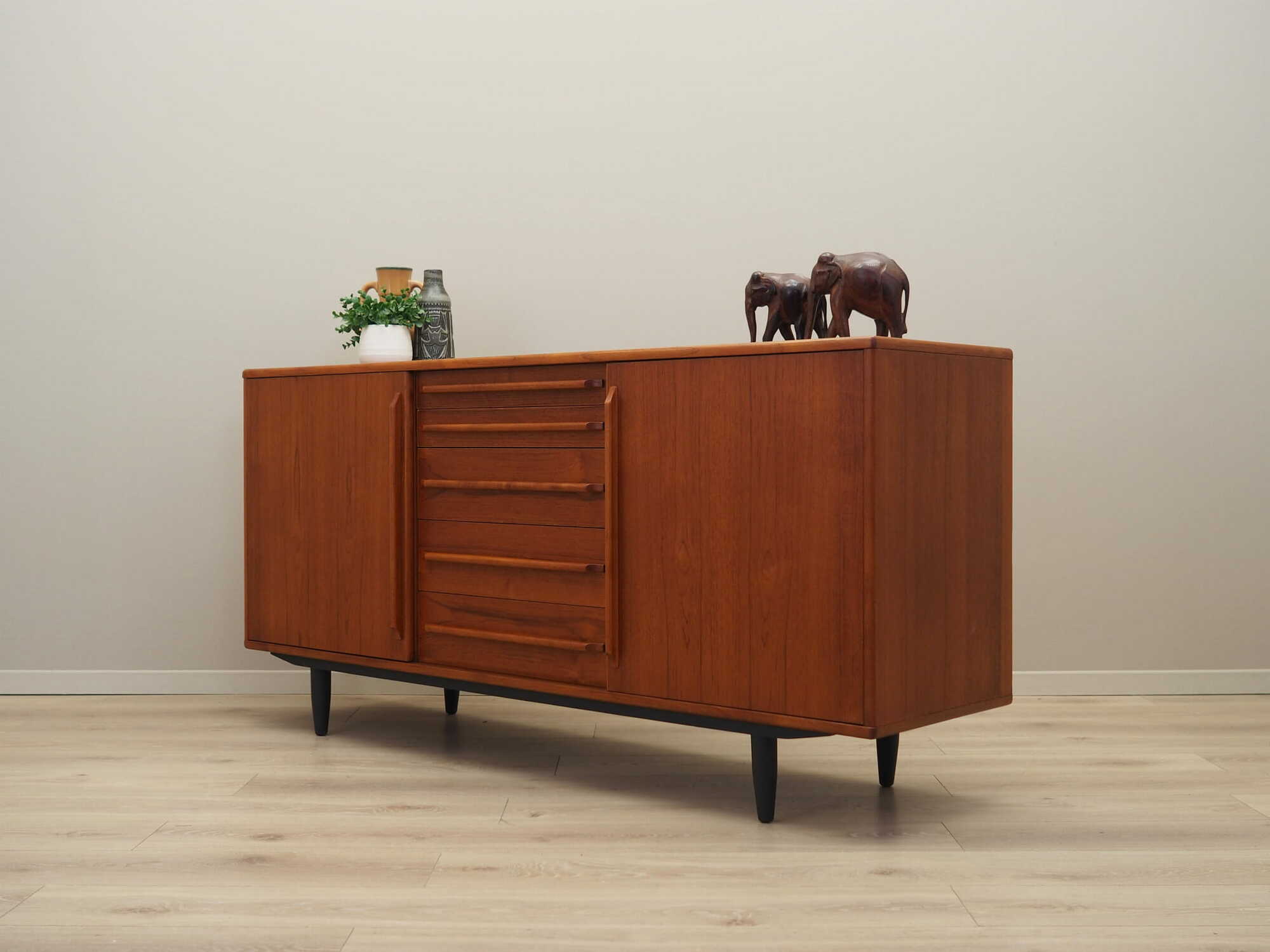 Vintage Sideboard Teakholz Braun 1970er Jahre 3