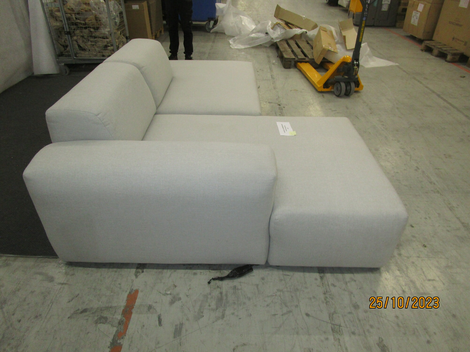 Pyllow Sofa Récamiere Links Webstoff Lichtgrau 8