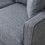 Eva Sofa Chaise Lounge Left with Pouf Grey 2