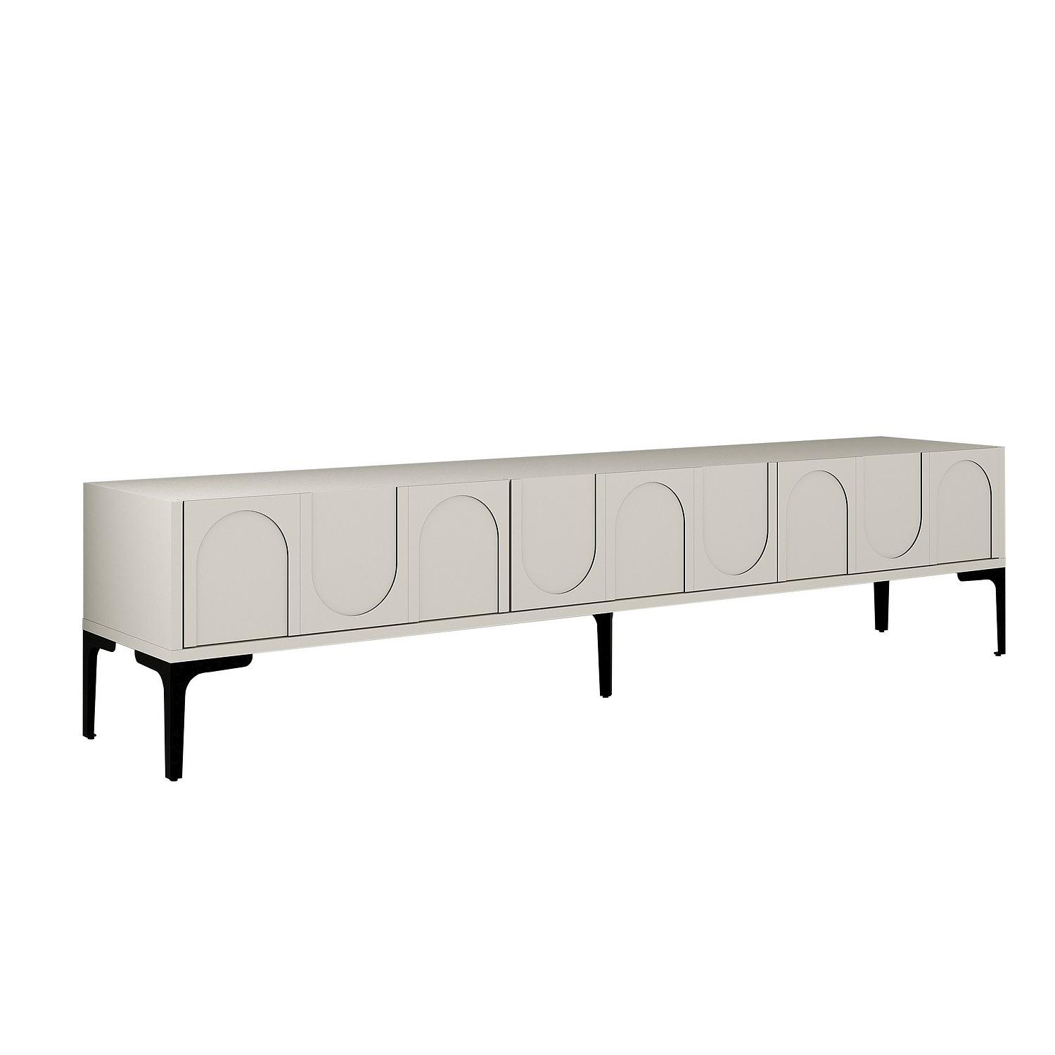 Lyon 42 TV Cabinet Wood Veneer Cream Black 0