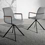 Dining chair with armrests Textile Grey 2