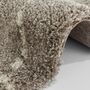 Hochflorteppich Kunstfaser Grau Creme 160 cm 1