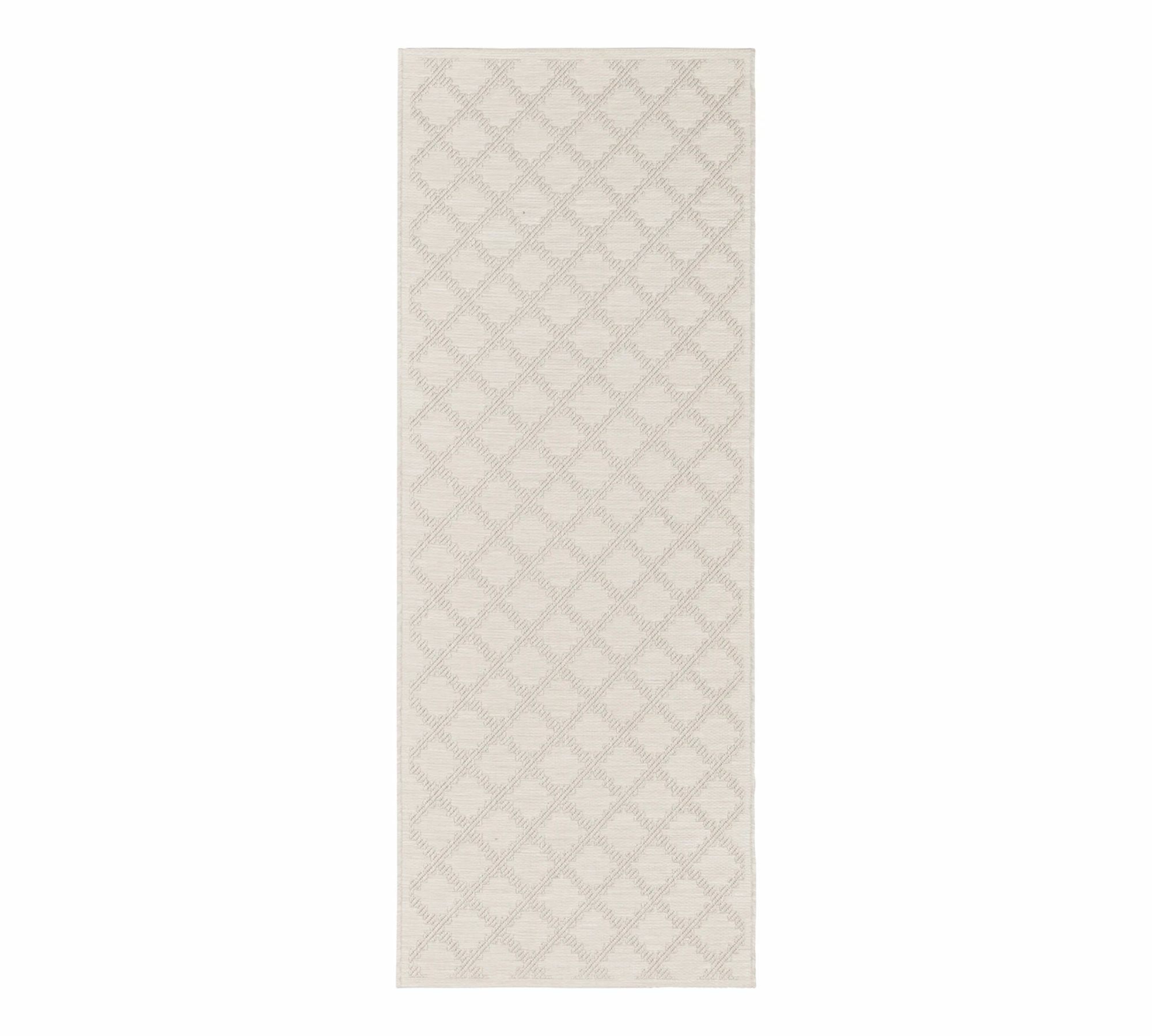 Kurzflorteppich Kunstfaser Vintage Weiß 77 cm x 150 cm 0