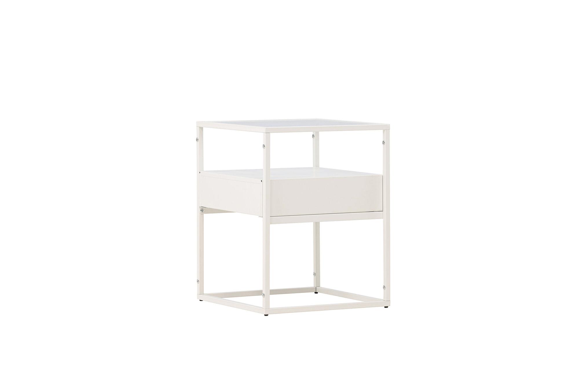 Fortaleza Beistelltisch Stahl Glas Schwarz 8