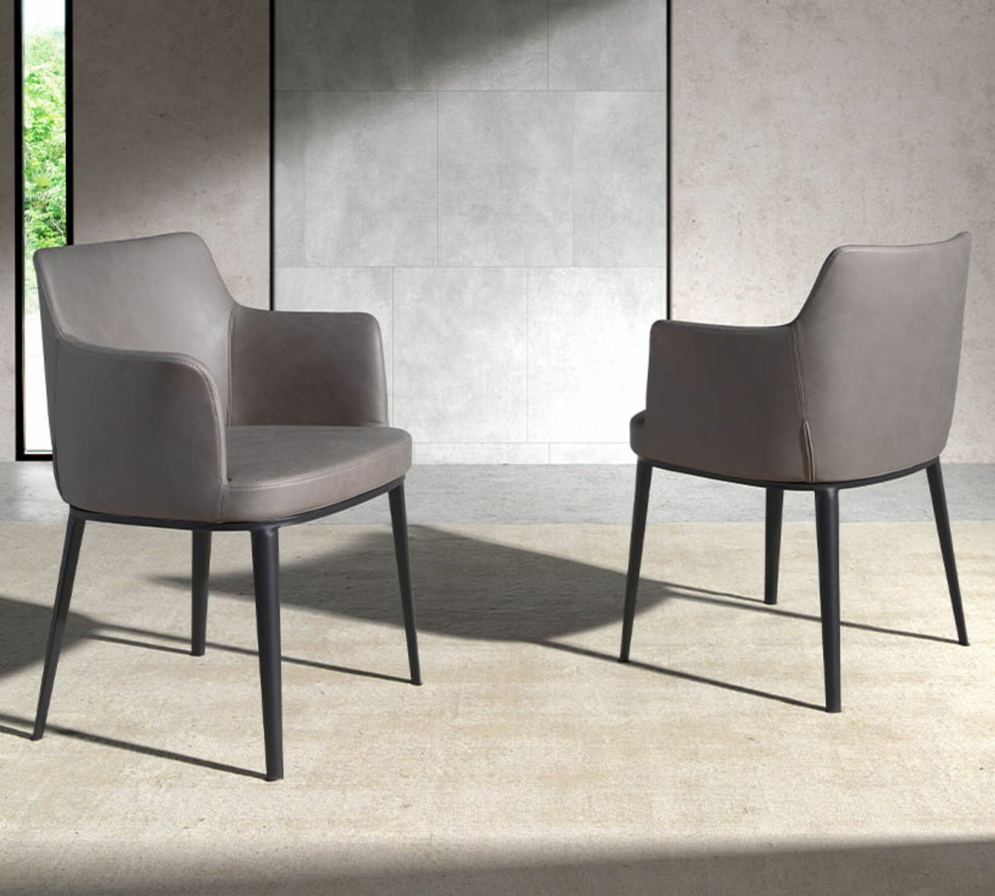 Sedia con braccioli acciaio inox grigio 2