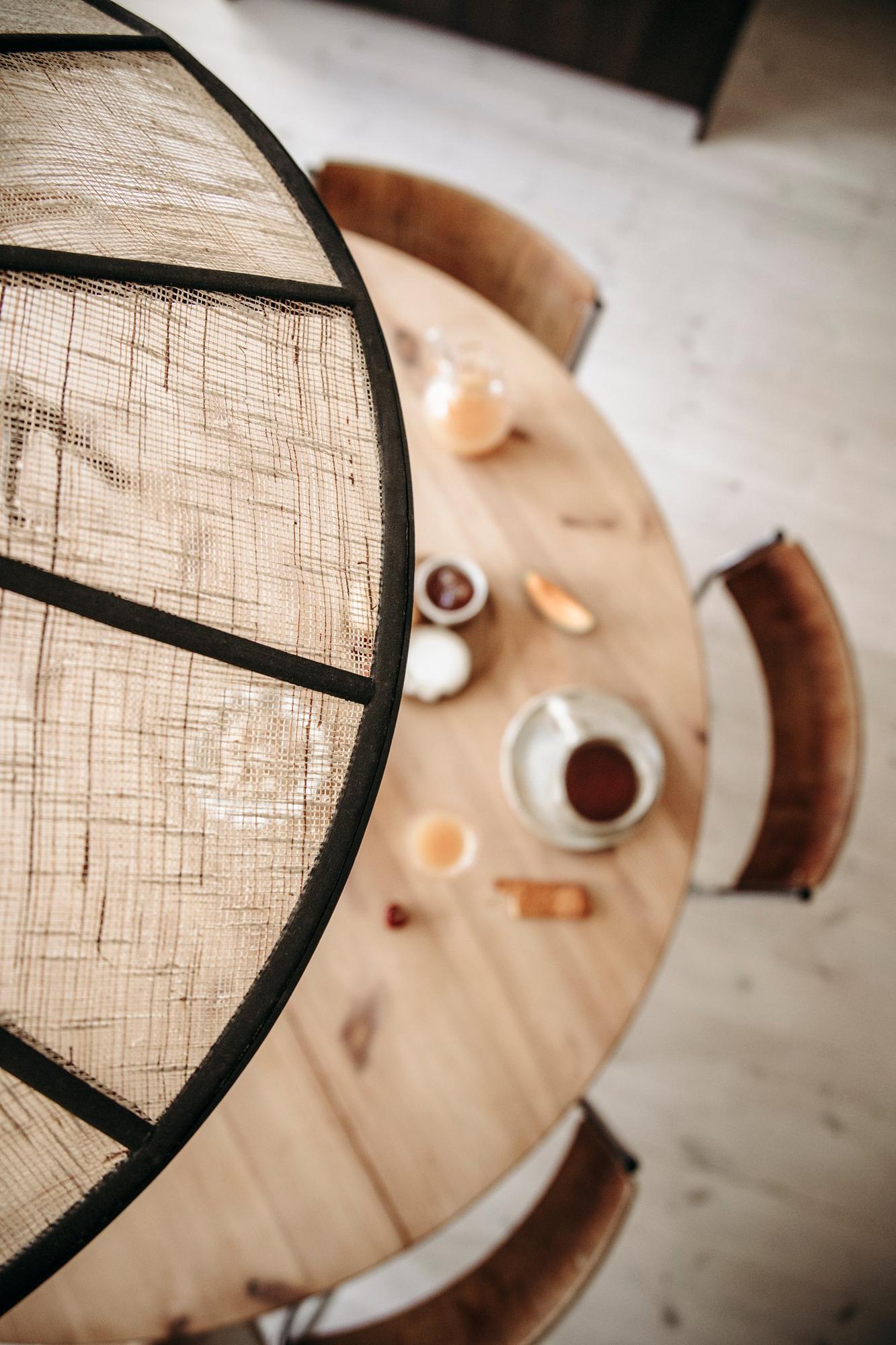 Akira Pendant Lamp Linen Black Natural Ø 70cm 1