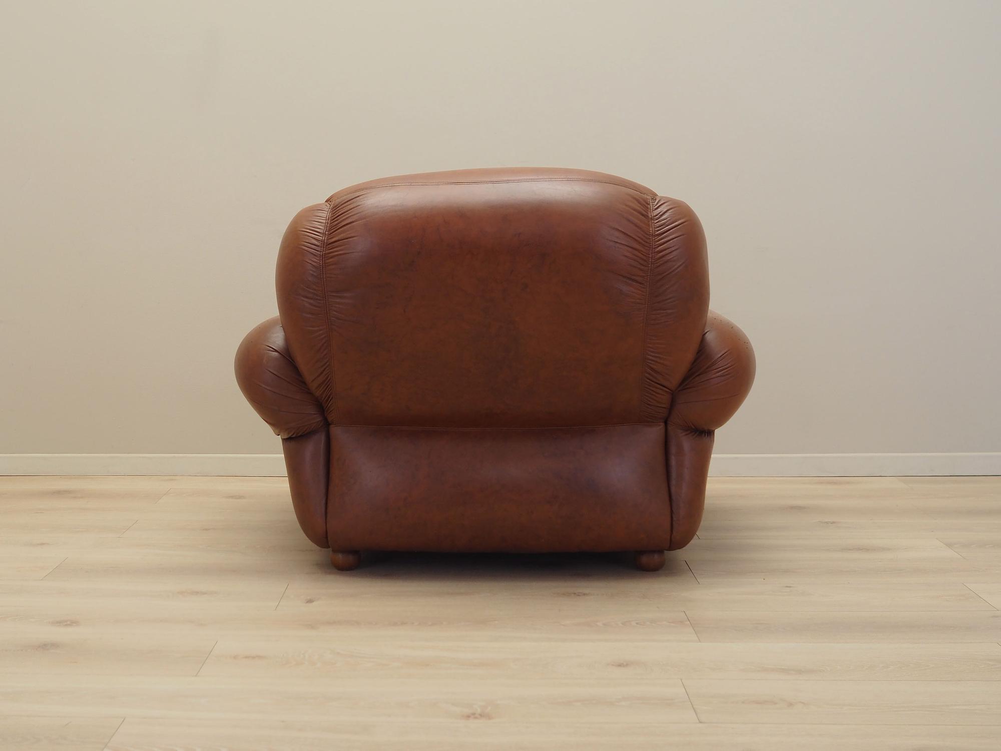 Armchair Leather Brown 1970s 5