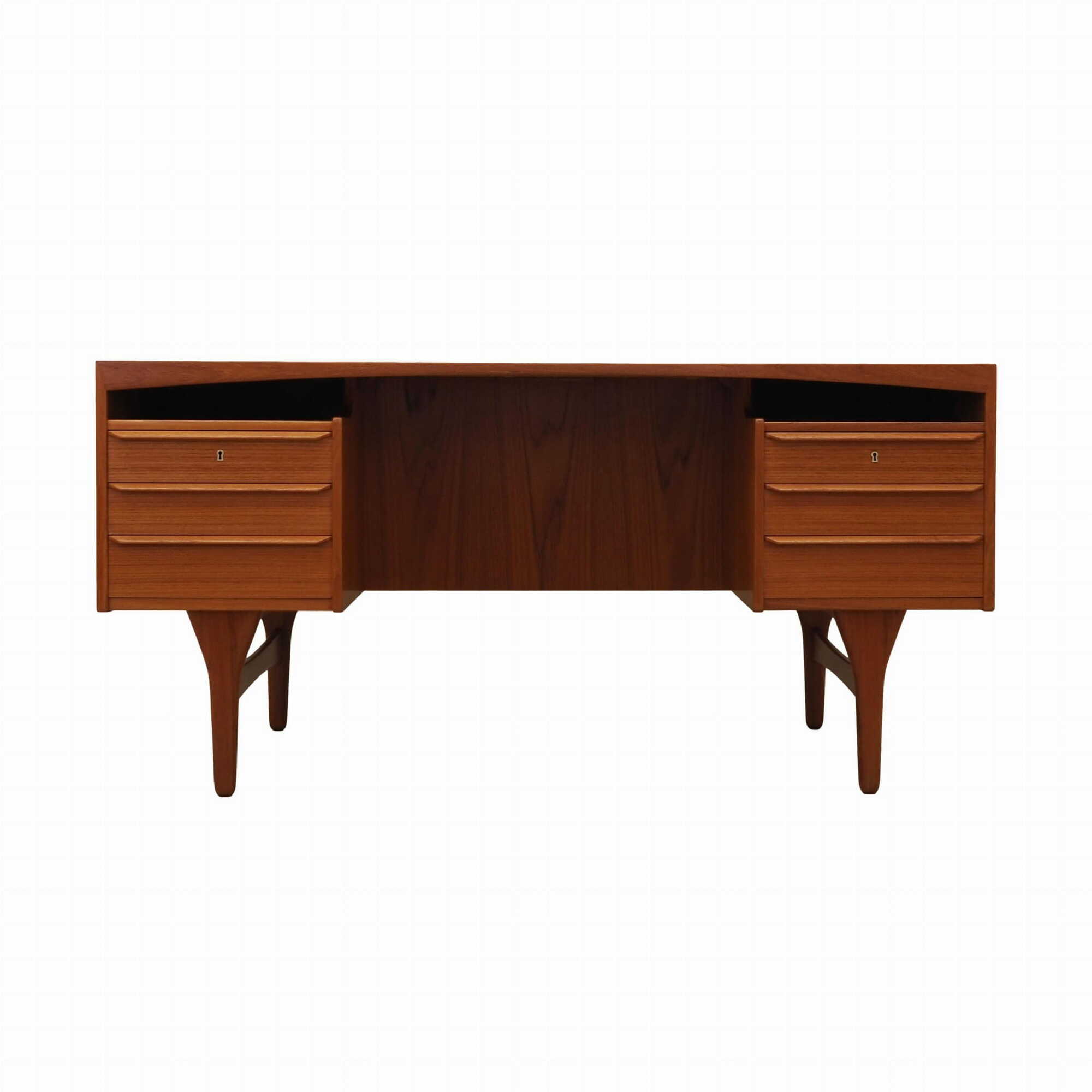 Vintage Schreibtisch Teakholz Braun 1960er Jahre 0