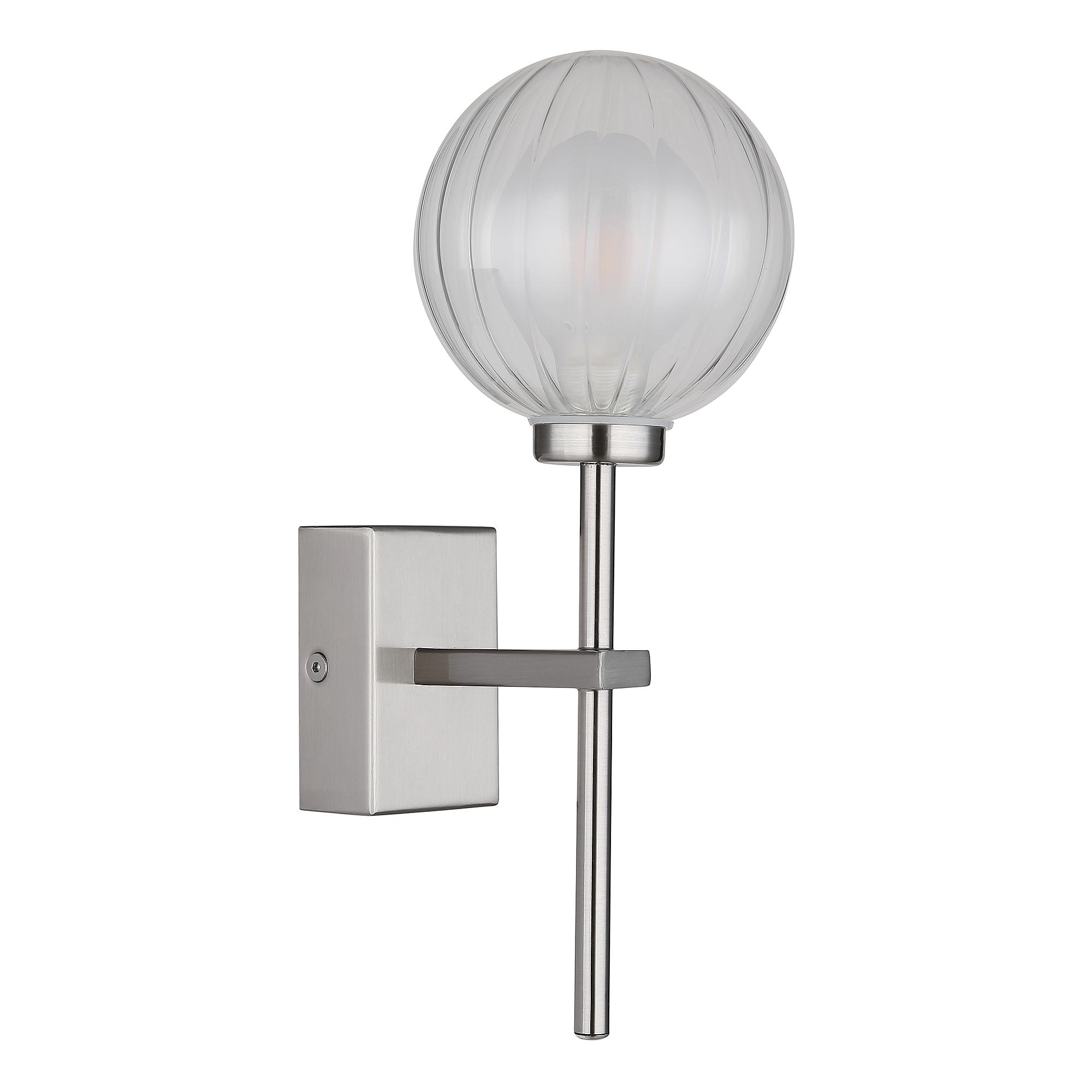 1-Light Brisbon Type B Wall Light Clear Glass Iron Silver 4