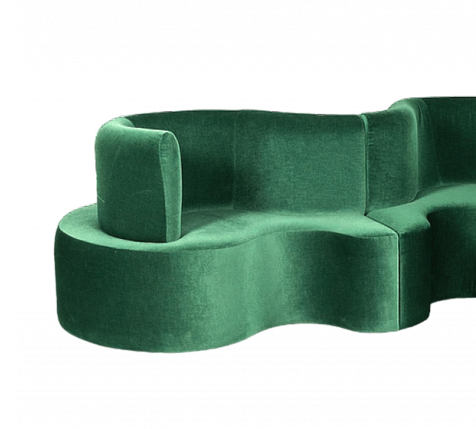 Verner Panton Cloverleaf Modulo Divano Sinistro Verde Scuro 0