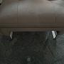 2x Sofa 2-Sitzer & Hocker Leder Grau 3