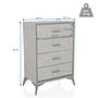 Chest of drawers SKUFFY 64x35x90cm 4 drawers grey hjh LIVING 4