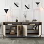 Milan Sideboard Walnussbraun Steinoptik 180cm 1