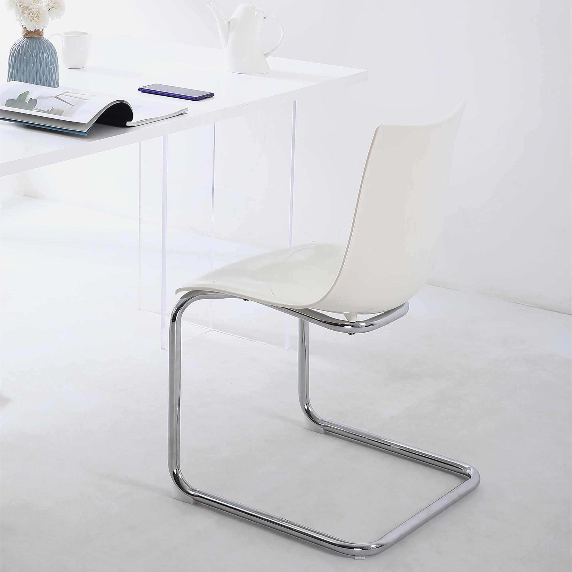 MENSIKU Cantilever Chair Set of 2 White 4