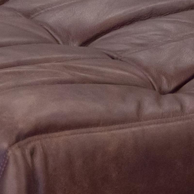 Togo Ottoman Pull-Up Leather Chocolate Brown 1