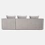 MALMO Corner sofa 3-seater Velour Silver 5